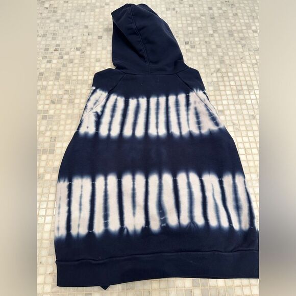 Madewell Navy White Tie-dye Hooded Cotton Sweatshirt - Picture 7 of 12